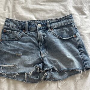 garage Light Blue Denim Cutoff Shorts